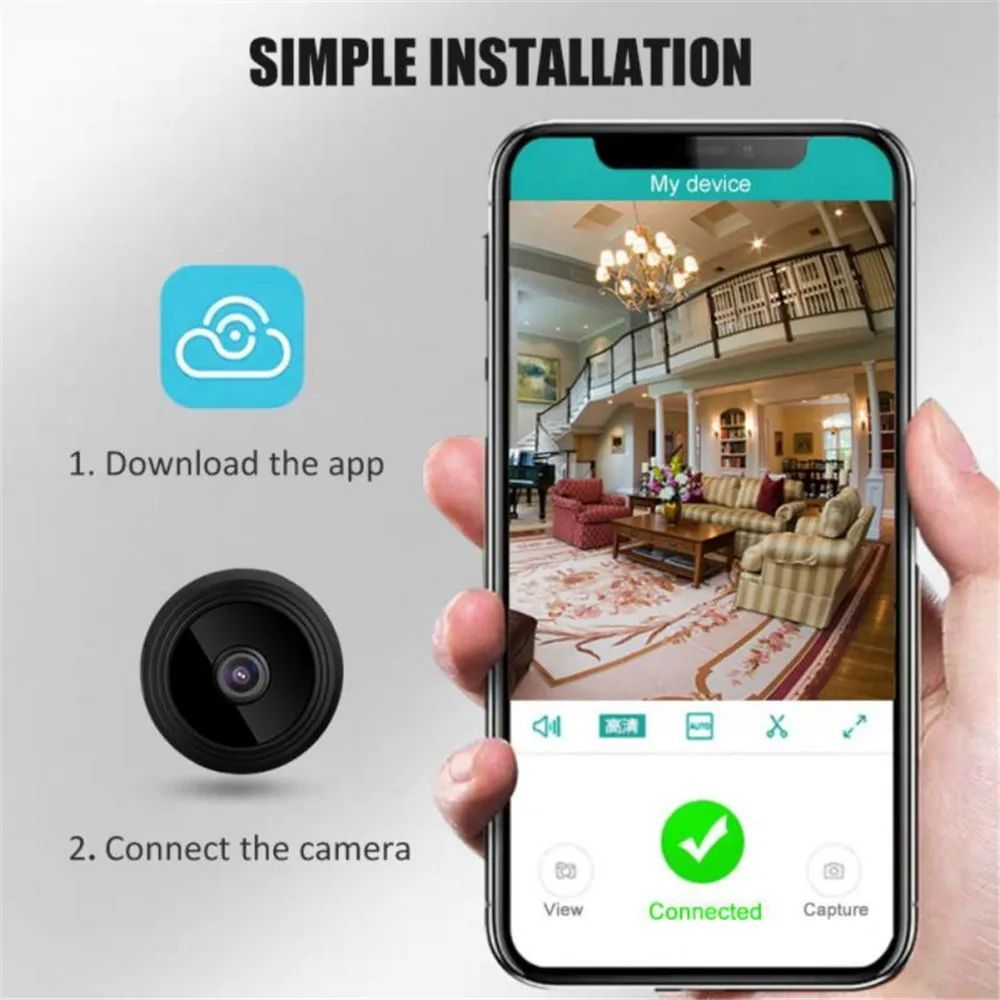 A9 WiFi Mini Camera HD 1080p Wireless Video Recorder Voice Recorder Security Monitoring Camera Smart Home For Infants And Pets